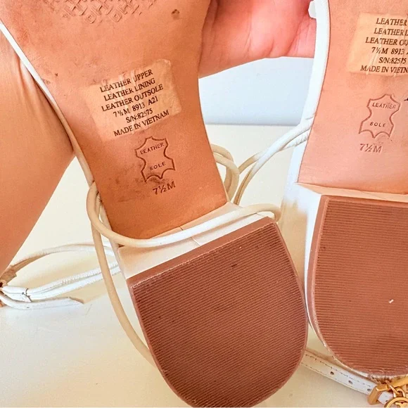 Tory Burch White Mini Benton Knotted Strap Sandals - Picture 10 of 12